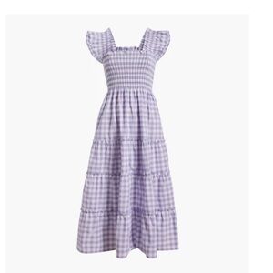 Hill House Ellie Nap Dress in Lilac Clip Dot Check